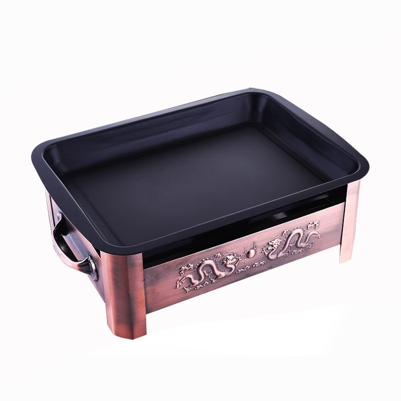 Horno de pescado a la parrilla antiadherente grueso comercial, horno de alcohol de carbón de acero inoxidable, horno de pescado a la parrilla Ssangyong, horno de carbón para hotel, plato de pescado a la parrilla