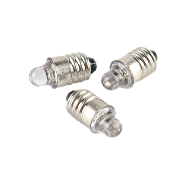 E10 Miniature LED Bulb (3V) with Small Screw Base, Suitable for Flashlights, Toys, Instrument Lights, Christmas Decorations, and Warm Lights