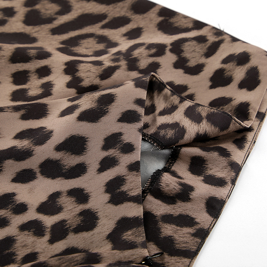 210g Weight Maxi Long Dress Dress Length Type Skirt Dresses Type Polyester Fabric Type Mid Waist Waist Line Inelastic Elasticity Holiday, Date Occasion Slim Fit Type Leopard Pattern Summer Season Women's Gender Zipper Design Streetwear Style Summer Streetwear Leopard Polyester Maxi Long Dress Skirts 6