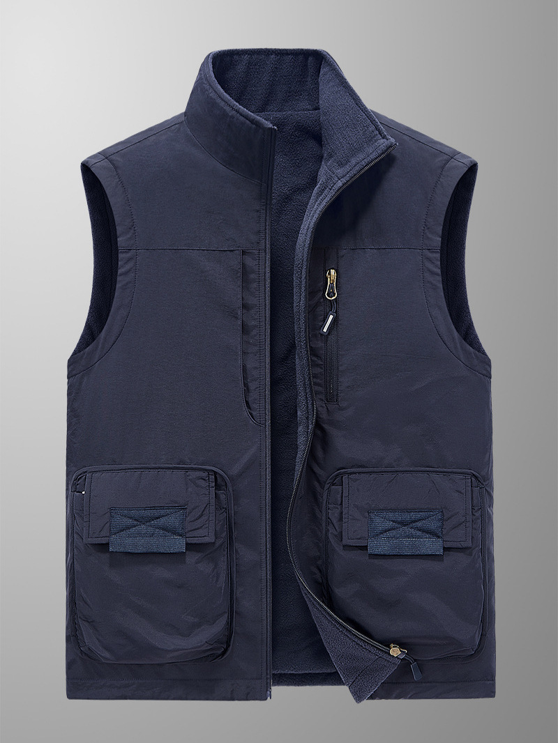 Double-sided quick dry warm vest, jacket for leisure, plus size
