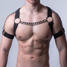 跨境成人情趣用品男士束缚衣 可调节松紧束缚带捆绑胸衣弹力拘束