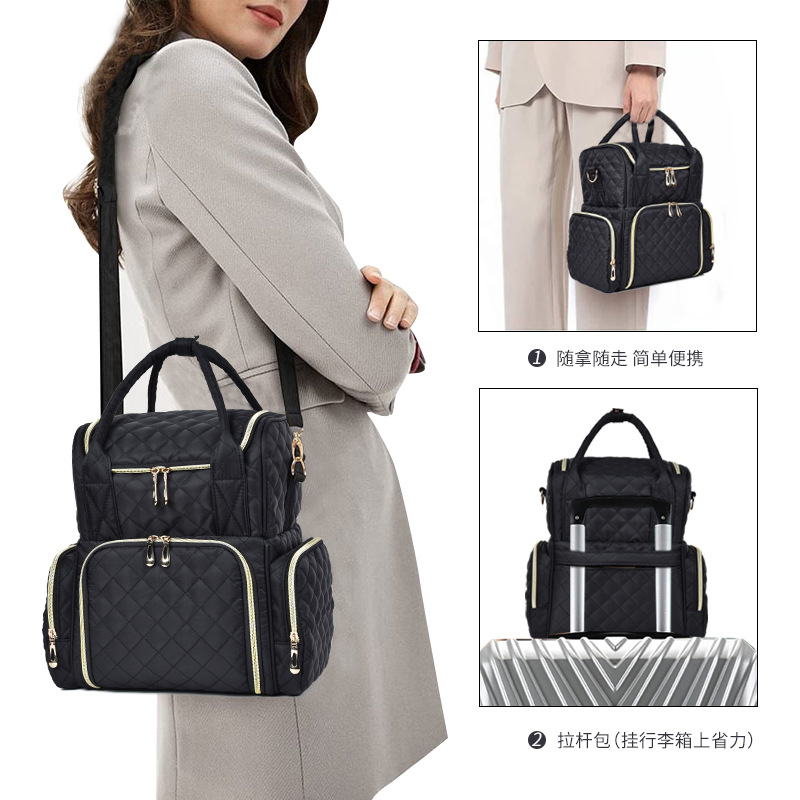 Nuevo bolso de cosméticos de un solo hombro de gran capacidad transfronterizo bolso de almacenamiento de maquillaje de uñas de doble capa bolso de uñas portátil 2025 venta caliente