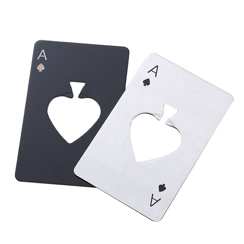 Wholesale Spade A Credit Card Style Bottle Opener Creative Poker Card Shape Stainless Steel Bottle Opener Beer Opener