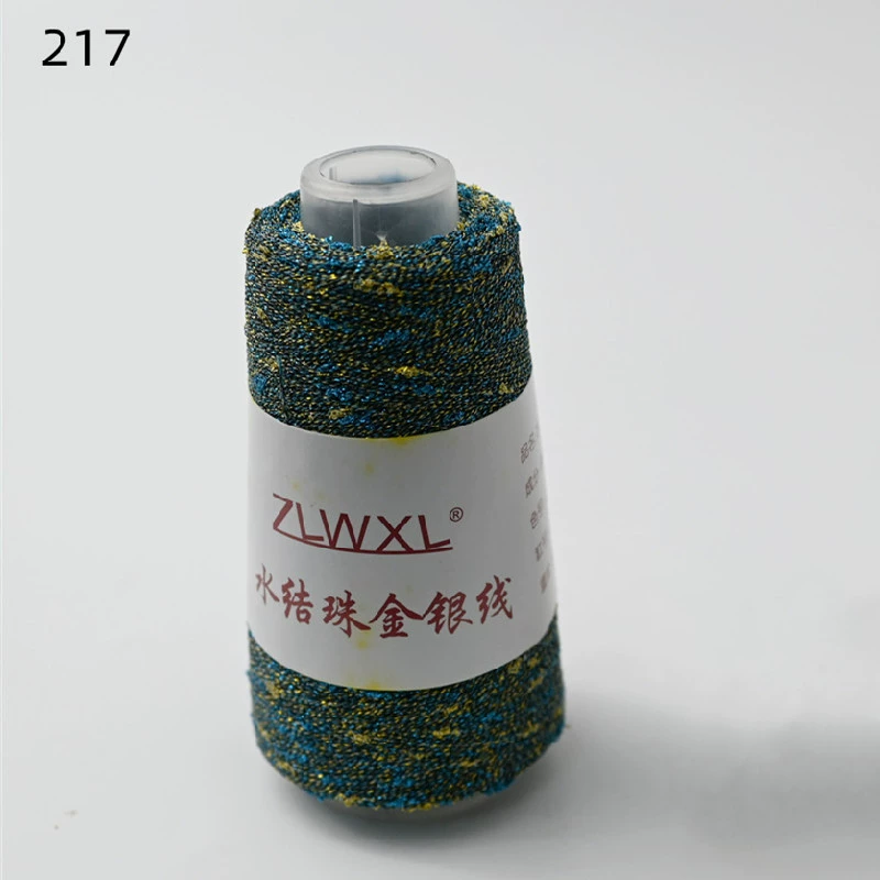 Woven silk threads handmade, 50 gram, gold and silver