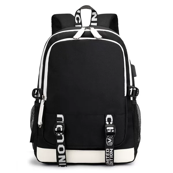 Cross-Border New Oxford Cloth Backpack USB Charging School Bag for College Students, Men's and Women's Casual Fashion Backpack