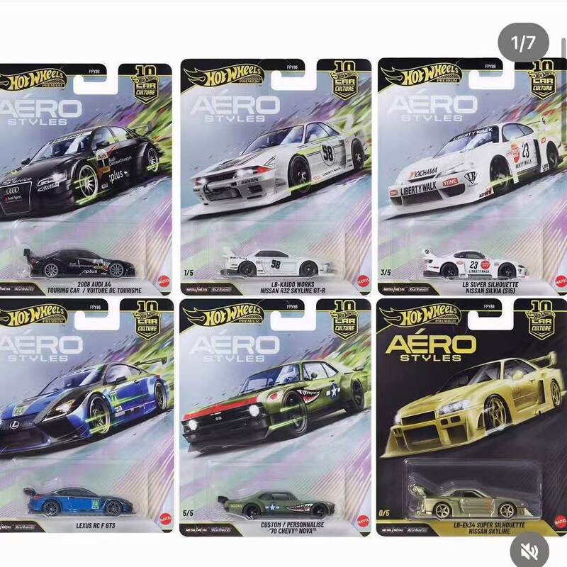 Hot Wheels Car Culture Aerodynamic Vp Retro Modern Classic Iron Base Rubber Tire Alloy Car Model Fpy86