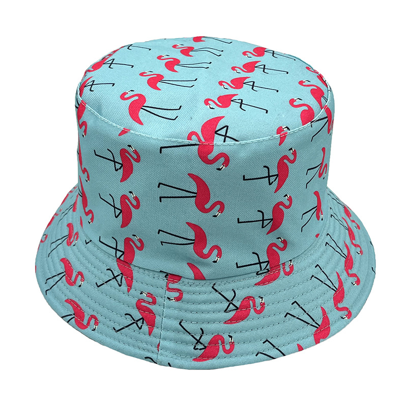Unisex Hip Hop Süss Flamingo Hai Flache Traufen Bucket Hat display picture 1