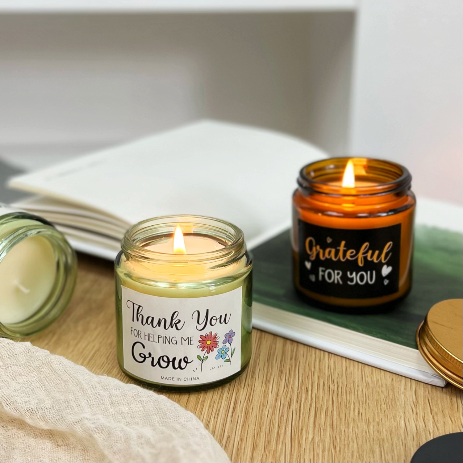 跨境热销香薰蜡烛金盖磨砂瓶大豆蜡无烟香氛持久留香伴手礼工厂定