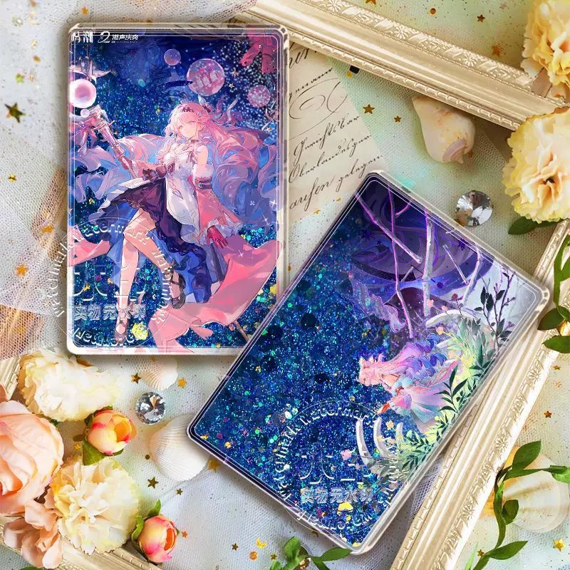 Custom acrylic quicksand mahjong, quicksand-themed merchandise, stand-up display pieces, DIY anime-themed transparent keychains, and custom-made card holders