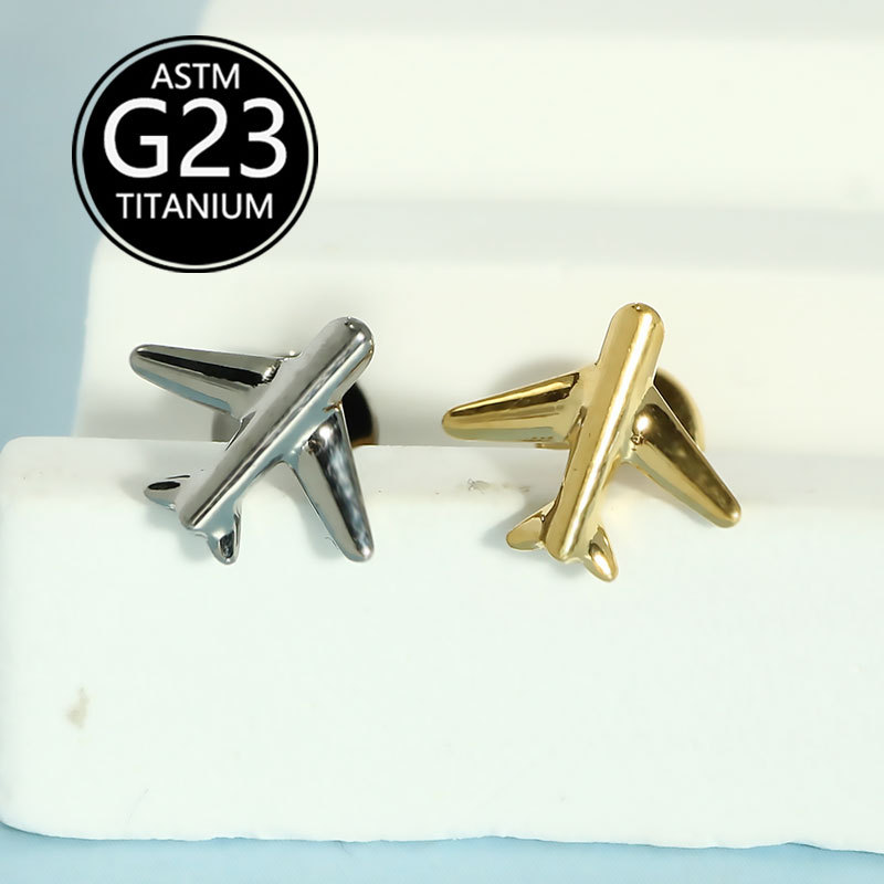 Pointed titanium steel lip stud product view