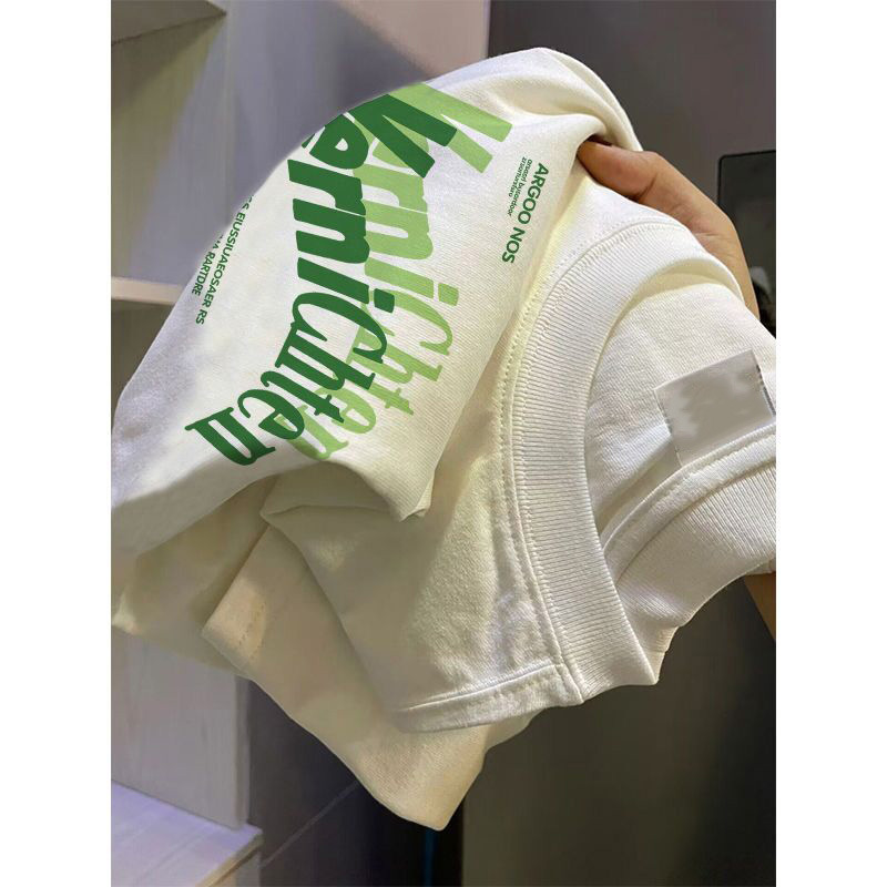 Verano nuevo nicho adelgazante popular estilo coreano ins moda tribu imprimir moda todo partido cuello redondo manga corta Camiseta para hombres