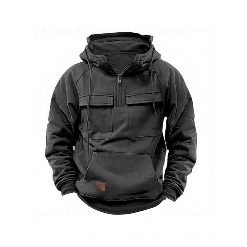 European and American style spring and autumn men's sweatshirt, hoodie, zip-up, multi-pocket, pullover, sporty and casual, plus-size sweatshirt European and American style spring and autumn men's sweatshirt, hoodie, zip-up, multi-pocket, pullover, sporty and casual, plus-size sweatshirt