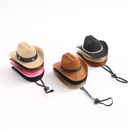 Amazon New Cat Hat Cowboy Pet Hat Mini Hat Puppy Hat Western Cowboy Hat Five-Pointed Star Decoration
