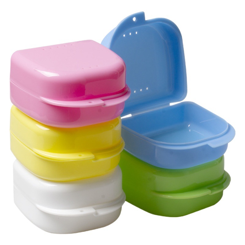Retenedor dental caja de almacenamiento de limpieza de dentaduras postizas caja de limpieza abierta grande y mediana caja de dientes boca completa