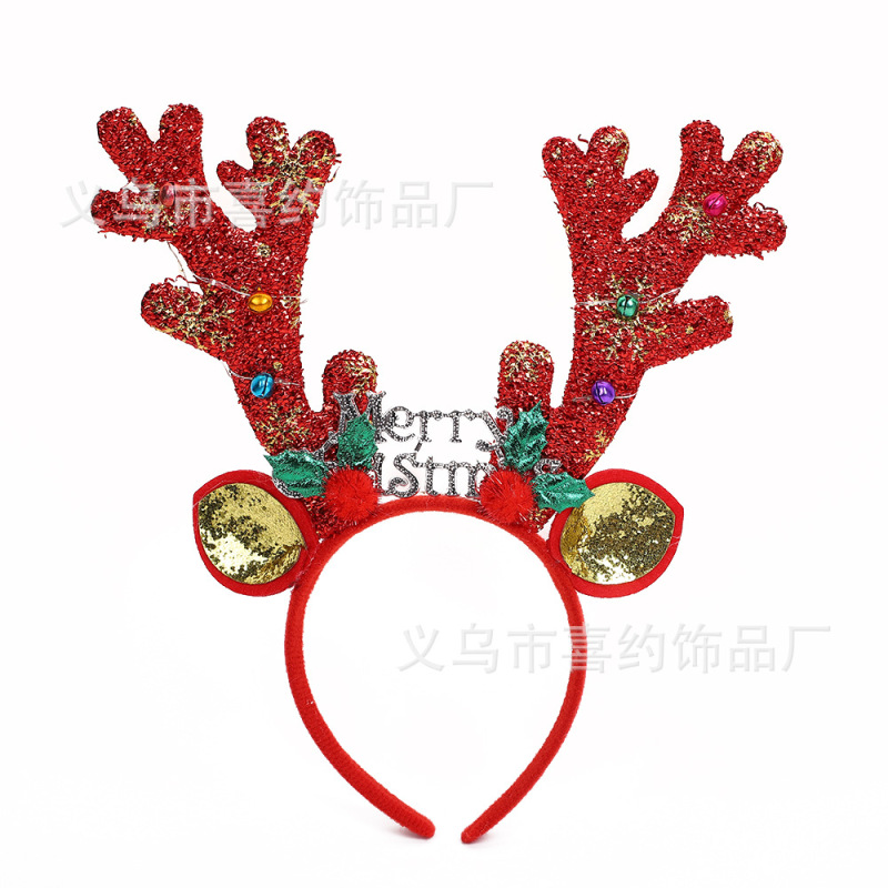 新しいクリスマスのカチューシャの鈴鹿の角の祝日の頭飾りのフラッシュの鹿の角の頭は道具の舞踏会のパーティーの頭を掛けます。|undefined