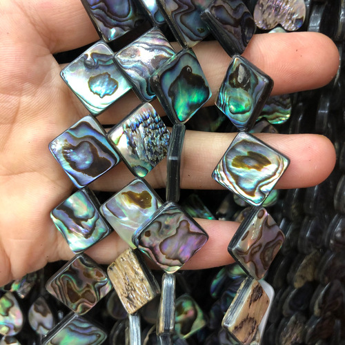 Abalone chain rhombus diagonal holes various specifications pendant necklace bracelet material DIY jewelry accessories