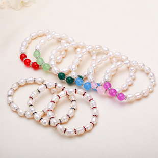 Freshwater pearl bracelet women's simple summer real pearl bracelet fashion elastic ring bracelet Zhuji jewelry wholesale