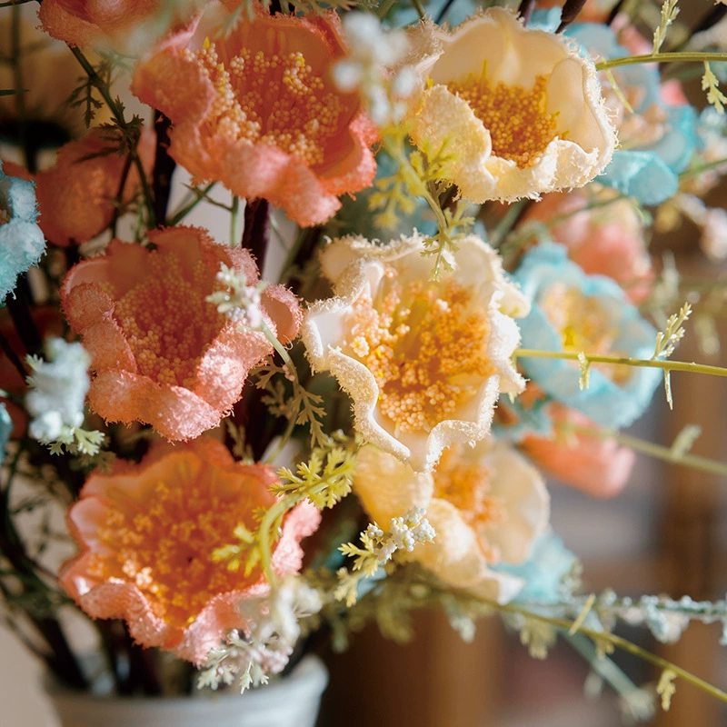 Rhododendron simulation flower and fake flower indoor living room decorative flower ornaments dining table flower swing