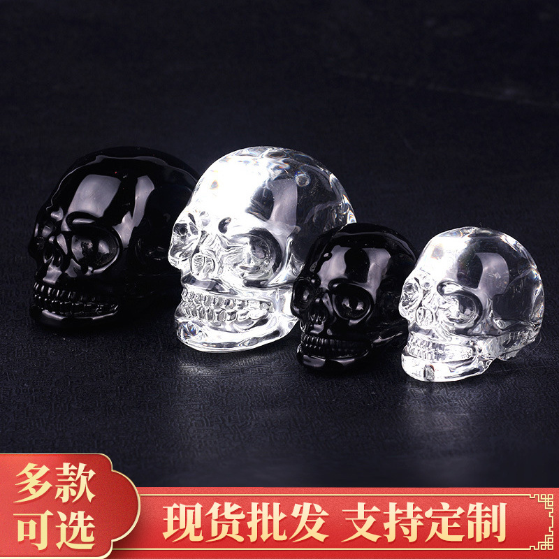 Cross-border Western and European Crystal Glass Skull Head Exquisite Crystal Skull Head Halloween Decorated Glass Ornament