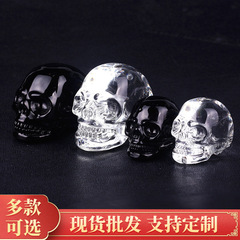 Cross-border Western and European Crystal Glass Skull Head Exquisite Crystal Skull Head Halloween Decorated Glass Ornament