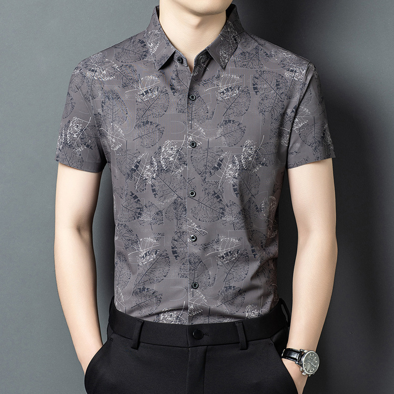 New Summer Printed Short-Sleeved Shirt for Men, Fashionable and Versatile Korean Style Half-Sleeved Shirt for Young and Middle-Aged Men New Summer Printed Short-Sleeved Shirt for Men, Fashionable and Versatile Korean Style Half-Sleeved Shirt for Young and Middle-Aged Men