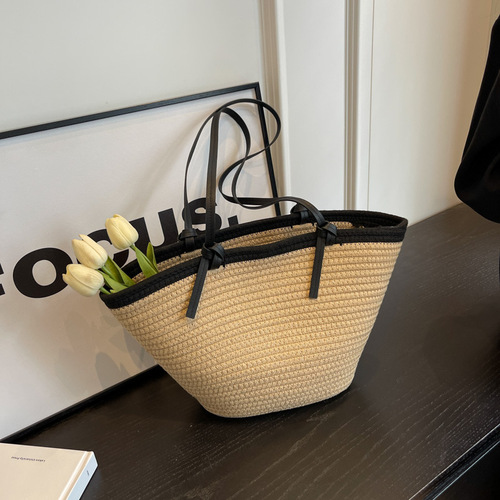 Leisure Shoulder Bag Woven Grass Handbag  New Style Fashion Beach Bag Trendy Niche Summer Single Strap Bag