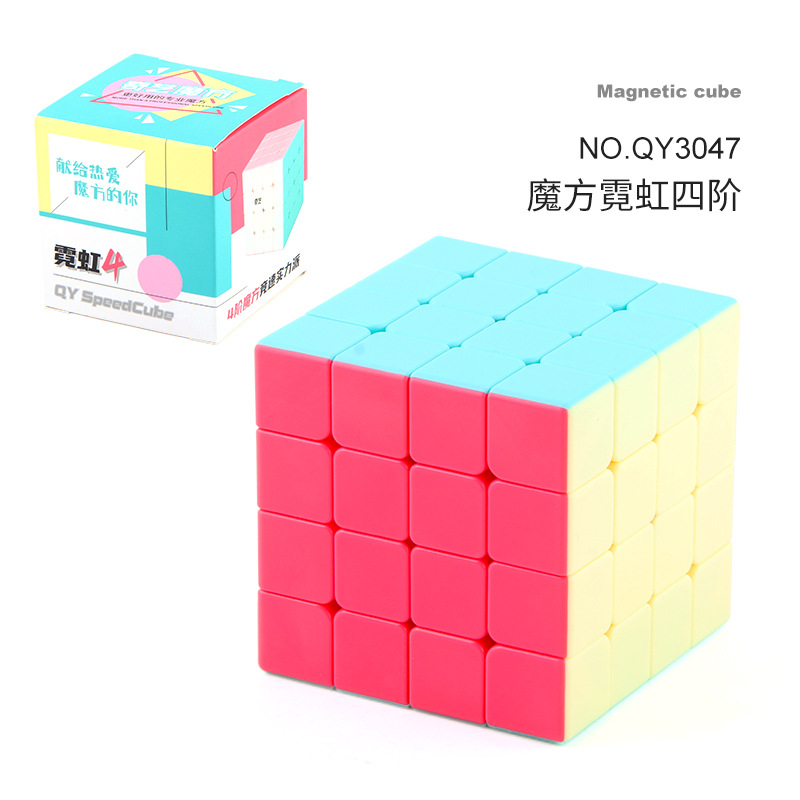 Qiyi Rubik Cube dos tres cuatro cinco orden Rubik Cube de neón macaron color pirámide Rubik Cube Caja de color Ciencia y Educación Juguetes Educativos