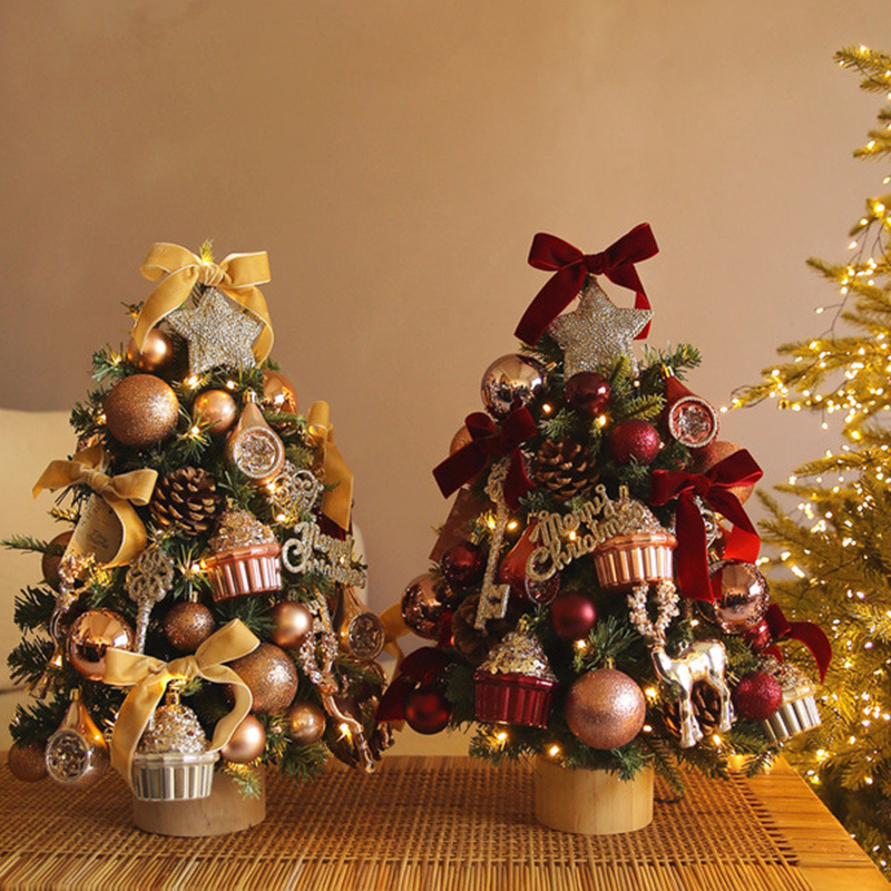 Shengyuan nuevo set de árbol de Navidad de alce decoración de escenario de Navidad mini decoración de árbol de Navidad