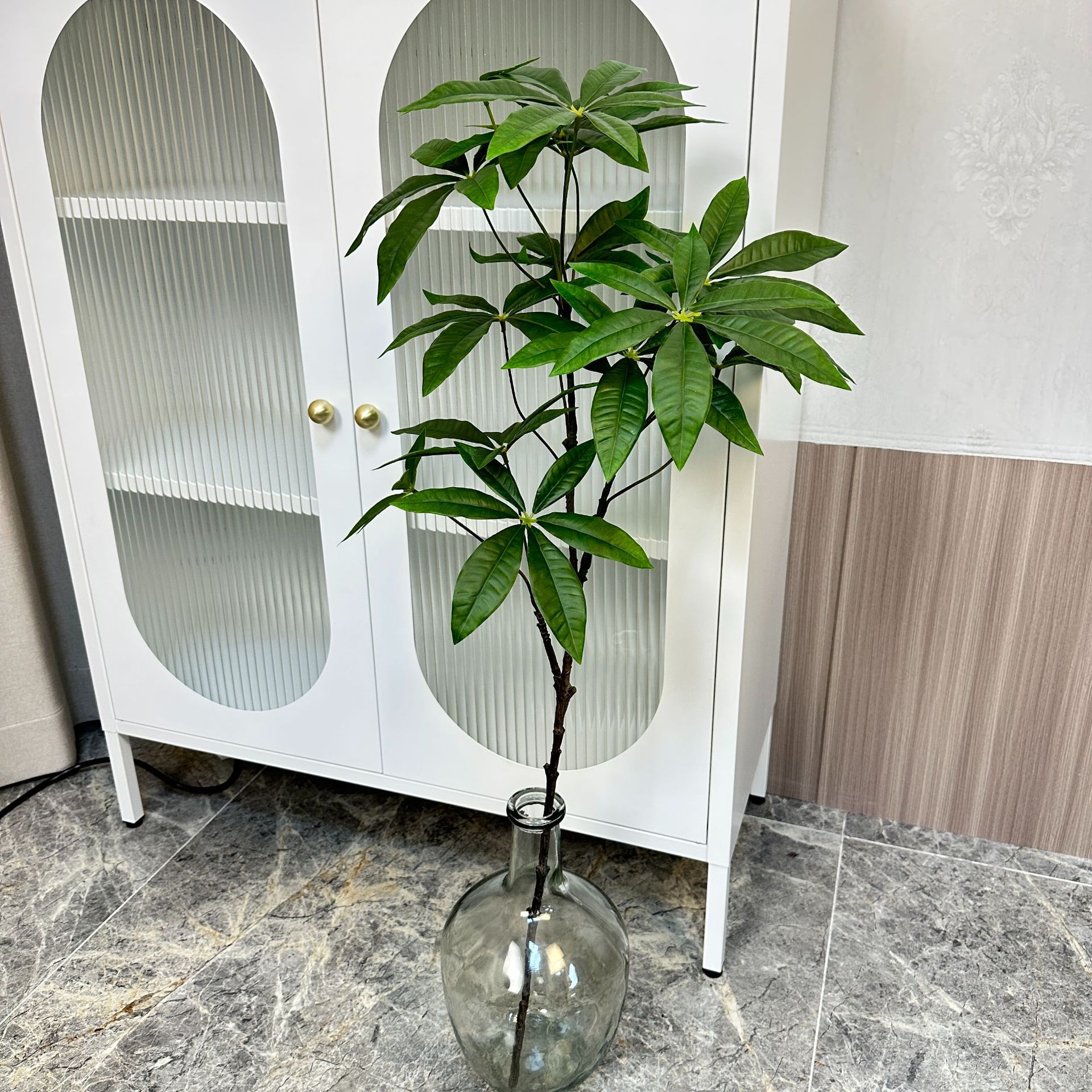 Nórdico artificial planta verde sola campana japonesa rama planta borracho madera rama flor arreglo interior escritorio Sala Decoración