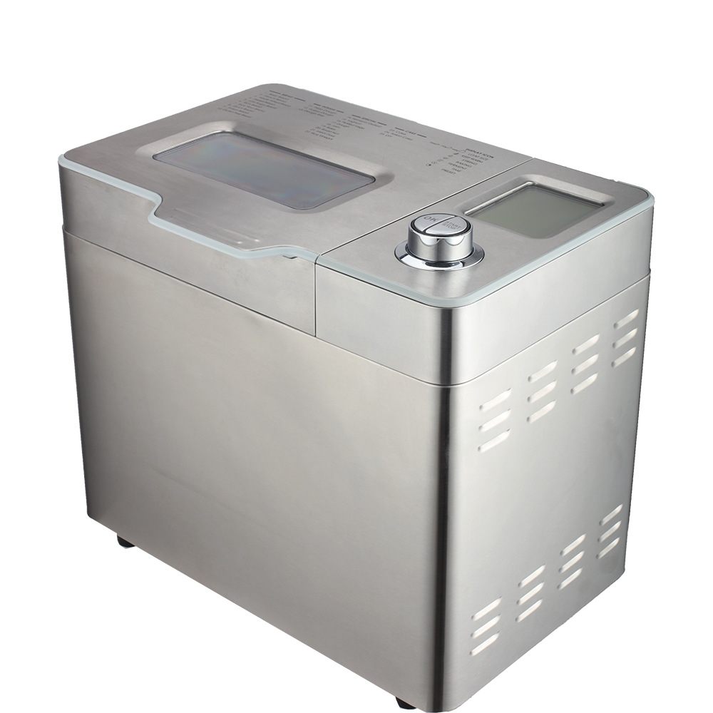 Foreign Trade 25-Function Stainless Steel Fully Automatic Bread Maker, 2 Pounds, with Appointment Setting, Dough Kneading, Fermentation, Mixing, Fruit Ingredients, Multi-Functional