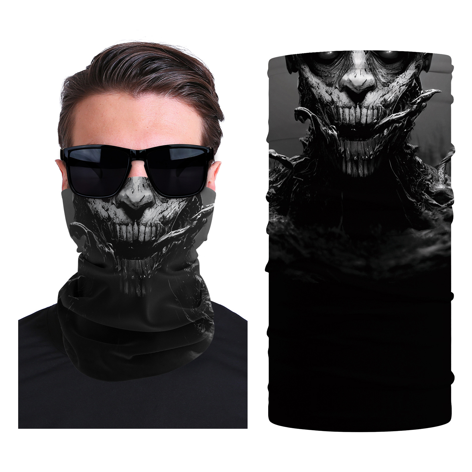 Xun hui transfronterizo media cara cráneo bufanda mágica sombrilla de viaje al aire libre máscara de equitación cuello de protección uv