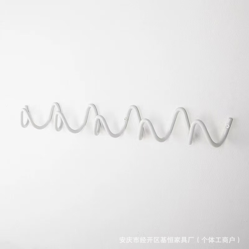 ins挂钩北欧波浪设计铁艺墙面挂饰玄关壁挂挂衣钩装饰创意衣帽钩|undefined