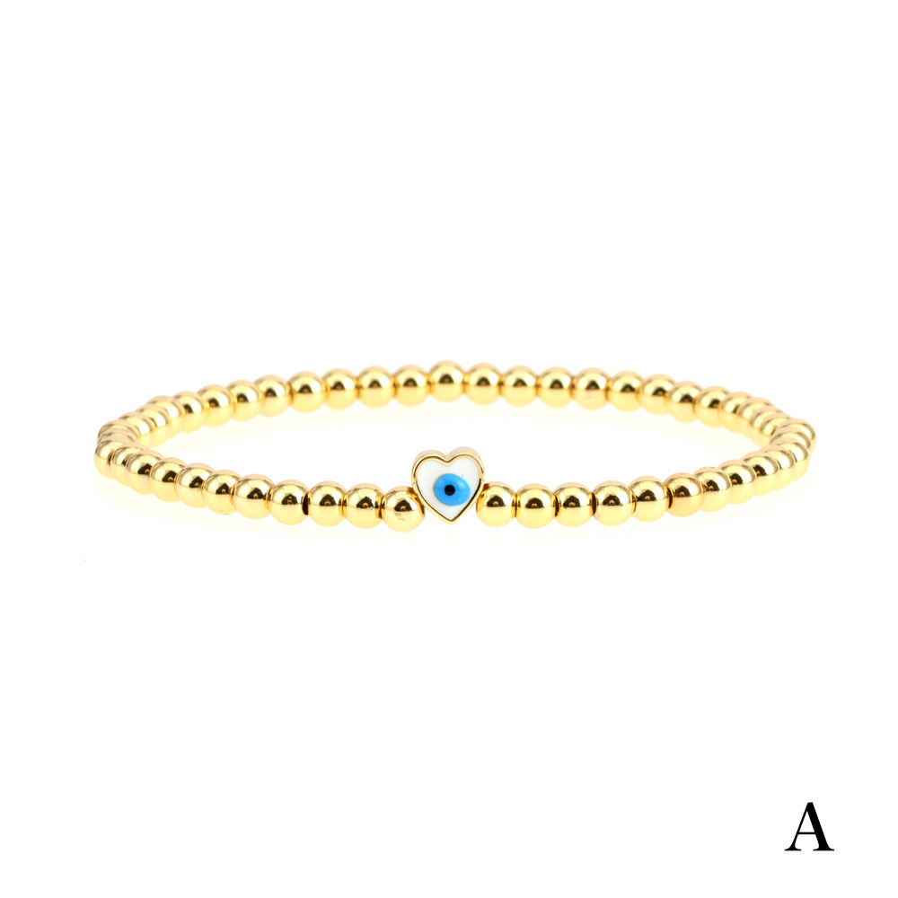 Fashion Heart Shape Copper Enamel Bracelets 1 Piece