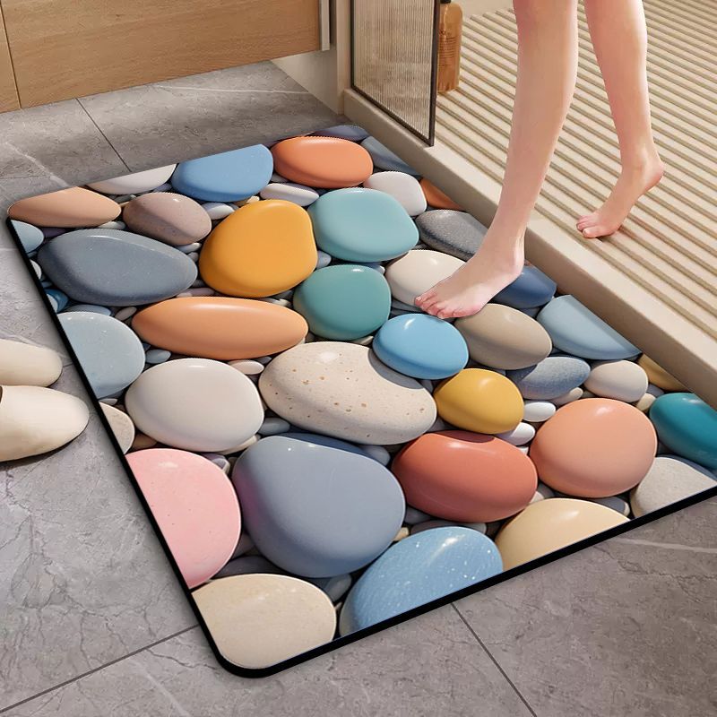 Alfombra de suelo de adoquines de diatomitas, almohadilla de pies absorbente de agua, almohadilla de pies antideslizante de baño resistente al desgaste image 12