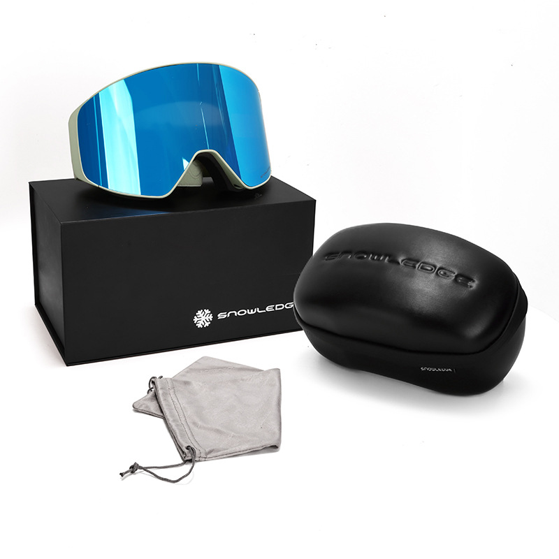 Skibrille Antibeschlag- und Anti-Wind- und Sand-große zylindrische Schneebrille für Männer und Frauen Bergsteigen Schneeausrüstung Skifahren_voghion.com