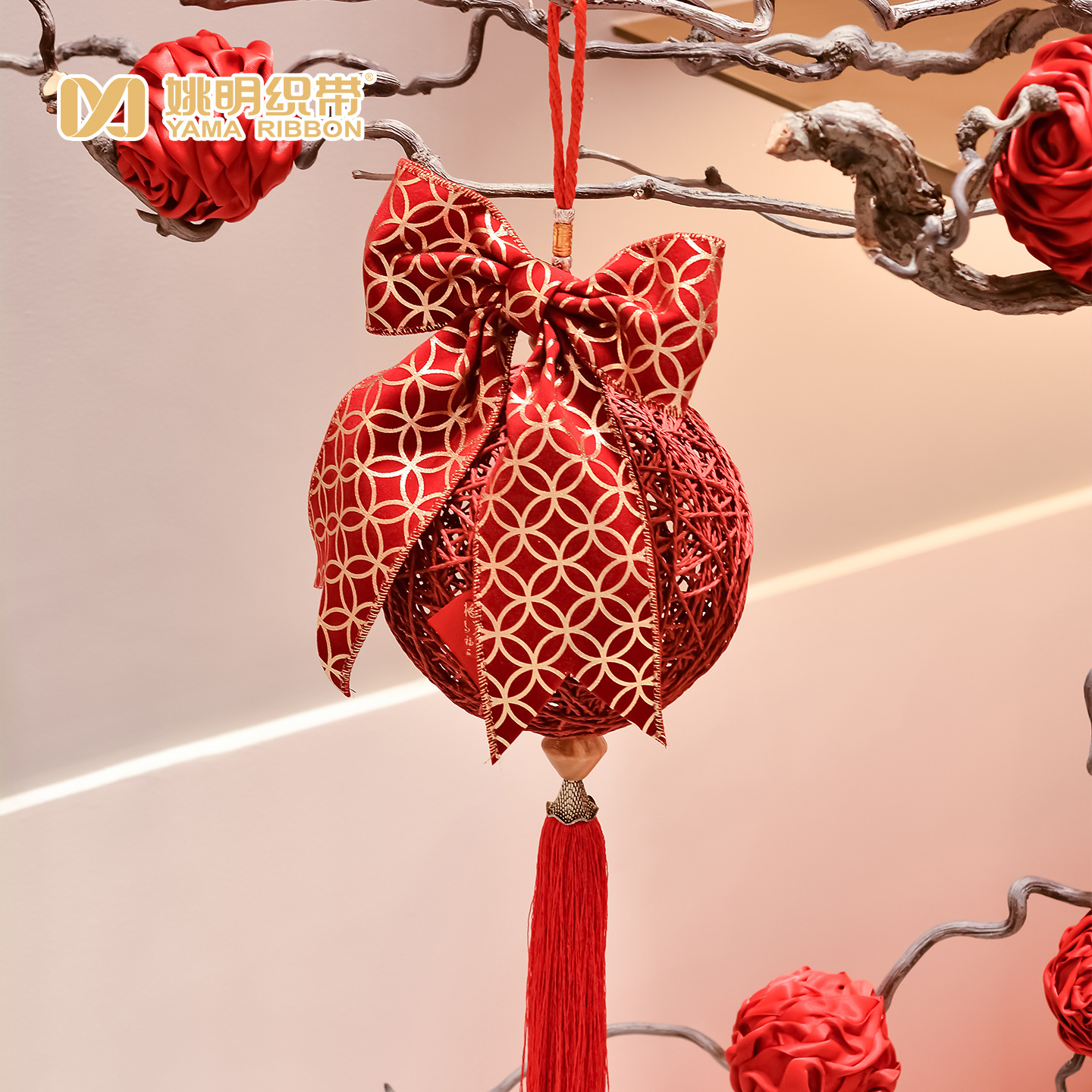 Caja de regalo de cinta de torsión de moda china, embalaje de decoración de vacaciones, cinta de Año Nuevo, cinta de borde de alambre de estilo chino
