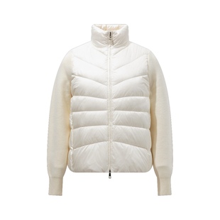 25 Years New Women's Stand Collar White Wool Knitted Splicing Light down Jacket Soft Waxy Goose down Cardigan Jacket