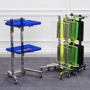 Barber Shop Trolley Foldableable Tool Car Hair Salon Bar Car Hair Salon Special Stainless Steel Perm and Dyeing Car