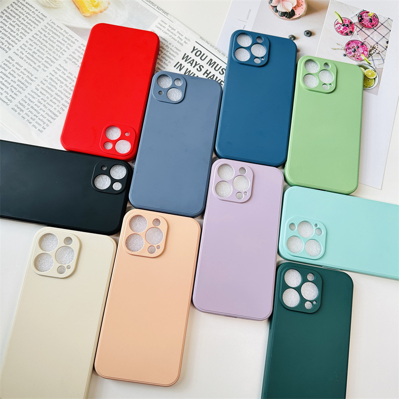 三星纯色直边硅胶手机壳素材A36适用GALAXY A54彩色磨砂软壳A17