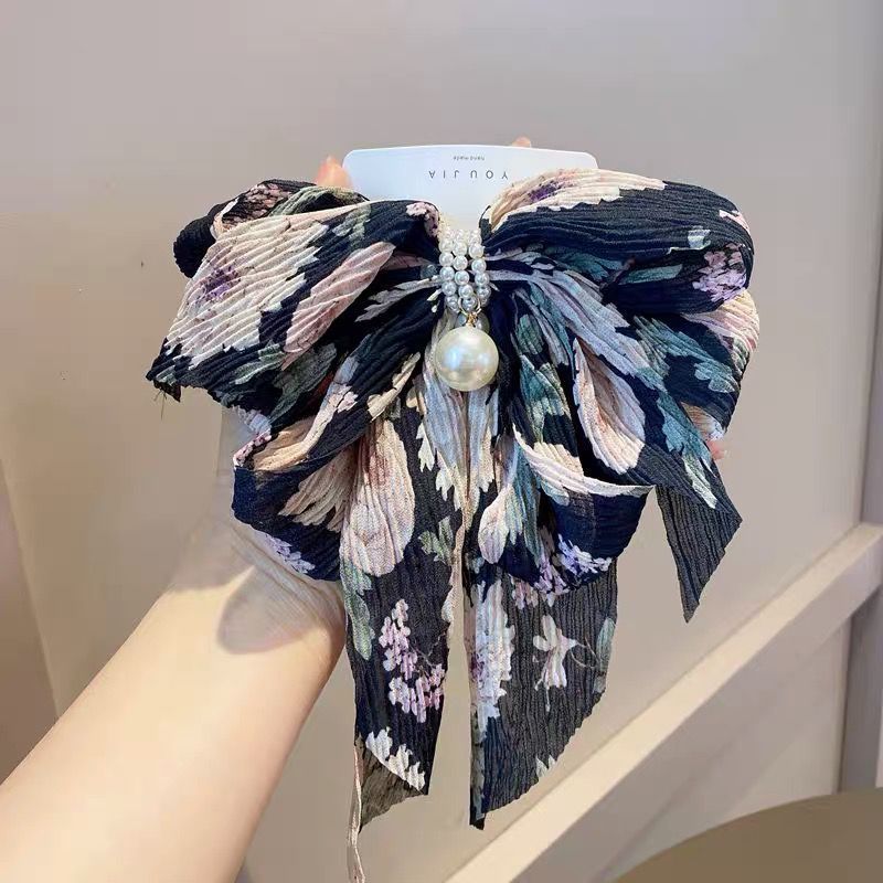 Nuevo jardín francés gran arco de flores cortas de té dulce clips de cabello de la cabeza posterior clips de cabello coreano adornamiento para el cabello