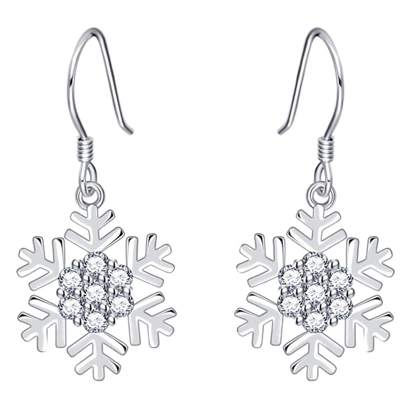 S925 copo de nieve pendientes de cristal de hielo de plata de ley de las mujeres pendientes de borla simples elegantes 2020 nuevos pendientes de moda regalo