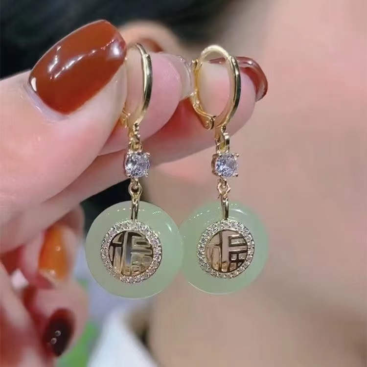 Protective amulet, buckle, earrings, Chinese style