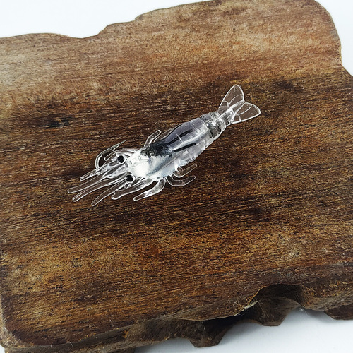 Lure Hooked Glow-in-the-Dark Small Shrimp 4cm 1.3g Soft Bait Submerged Fake Shrimp Sea Fishing Cross-border Wholesale