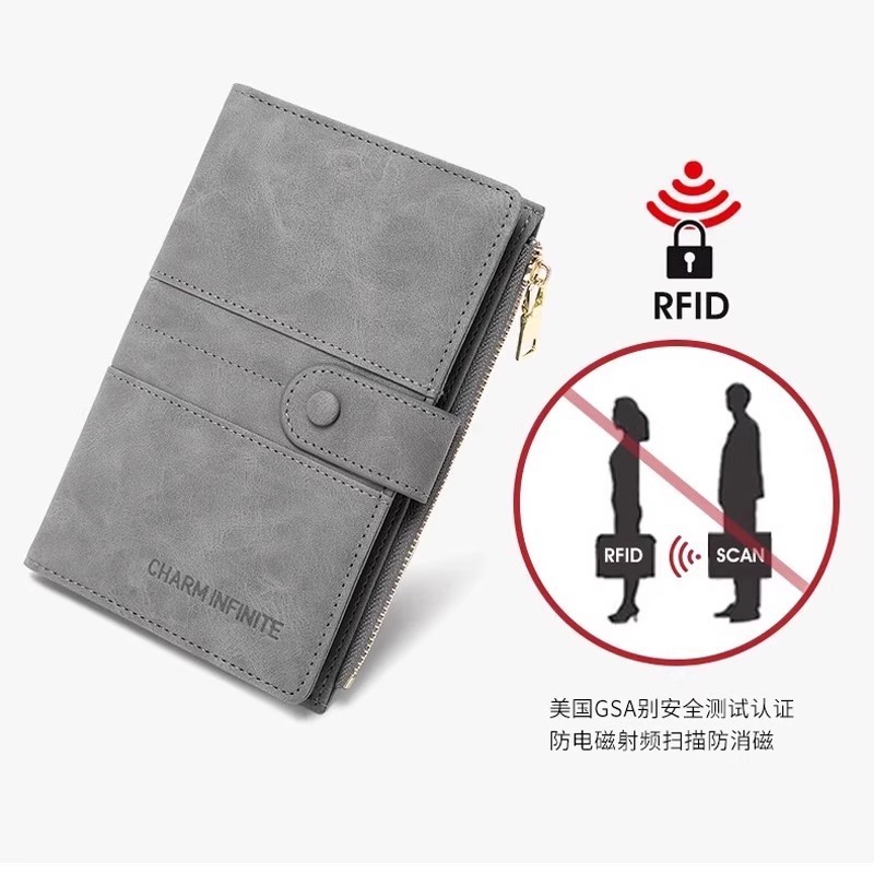 国境を越えた新しい盗難防止 RFID パスポート ホルダー ジッパー バックル パスポート ケース ドキュメント ホルダー 多機能旅行パスポート バッグ|undefined