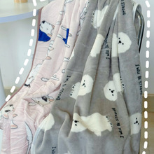 四季办公室盖毯法兰绒午休空调学生宿舍午睡披肩珊瑚毯子