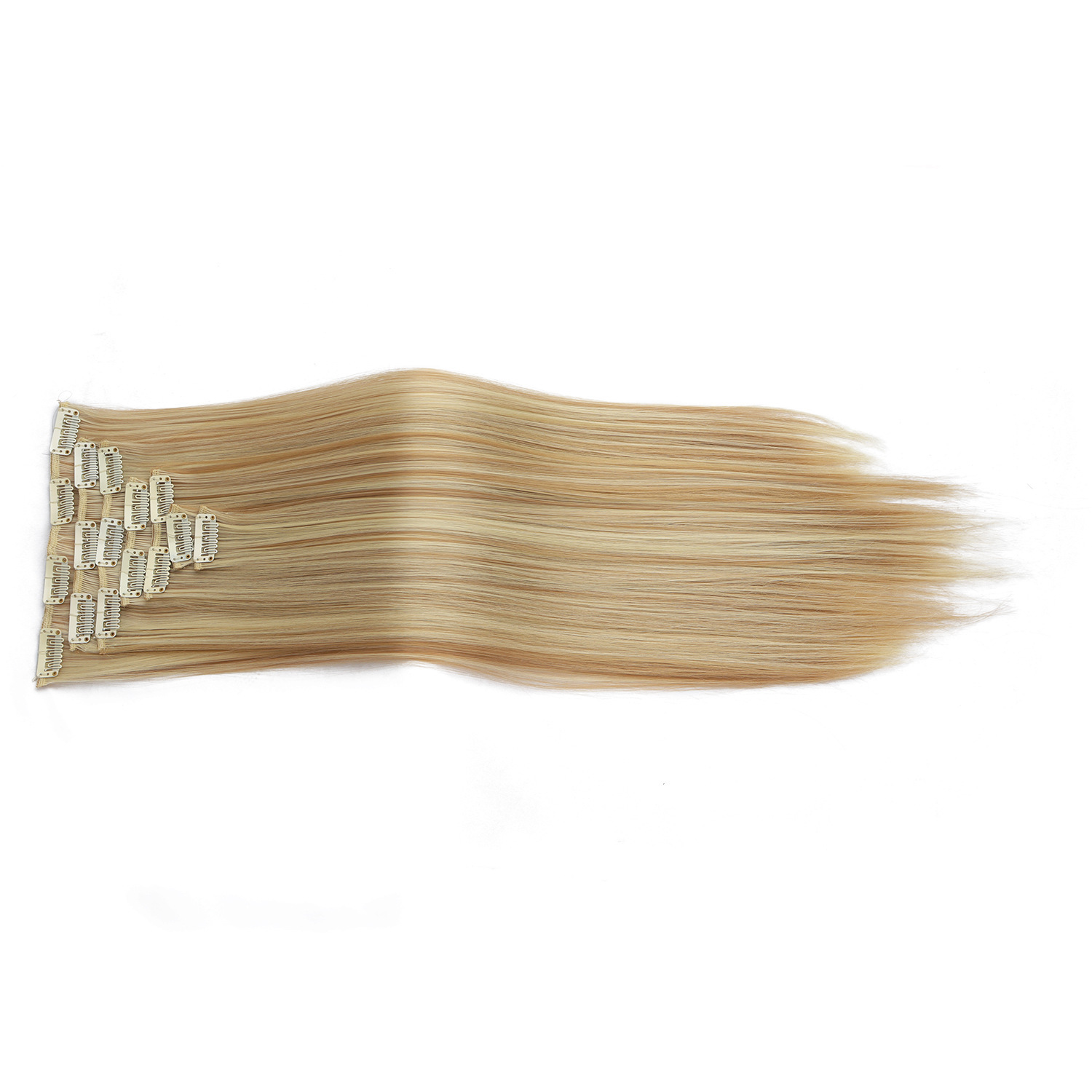 Peruca de mujer clip cabello recto 16 cabello largo cabello recto extensión fibra cabello largo recto