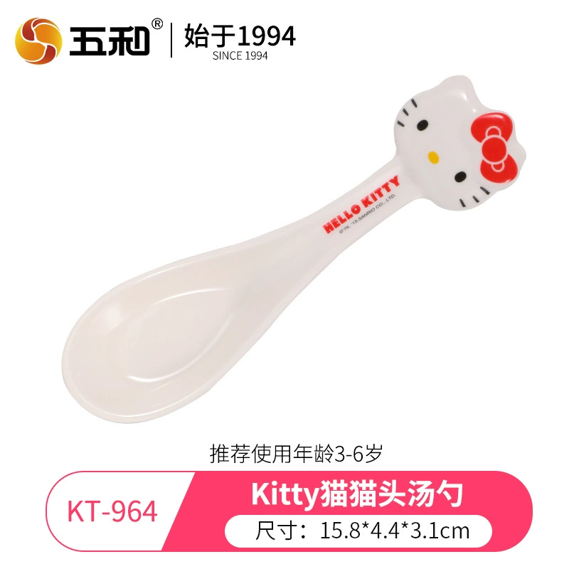 Hello kitty, подлинная посуда для кормления детская творческая милая ложка для прикорма
