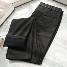 撤柜！弹力休闲裤子男装春秋季纯色百搭商务直筒裤男士长裤604215