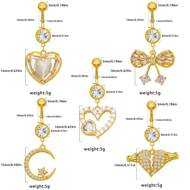 7g Weight Zircon Inlay Material Belly Ring Classification 1 Piece Quantity Holiday, Banquet, Party Occasion Zinc alloy Material Geometric, Moon, Knot, Butterfly, Bow Knot Pattern All Seasons Season Unisex Gender Novelty Style 1 Piece Belly Rings Novelty Geometric Moon Knot Zinc Alloy Zircon 1