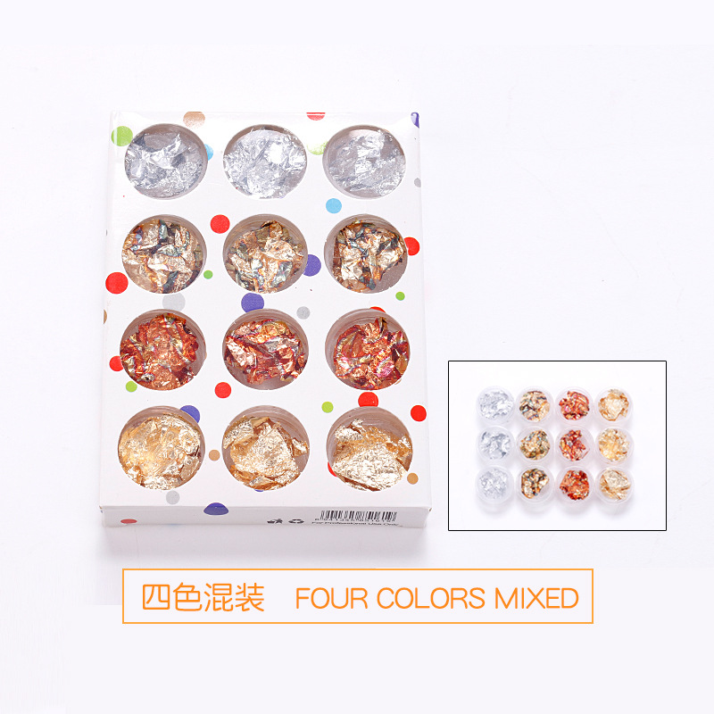 DIY nuevo arte de uñas japonés papel de aluminio de color lámina de oro lámina de plata decoraciones de uñas fototerapia pegatinas de uñas